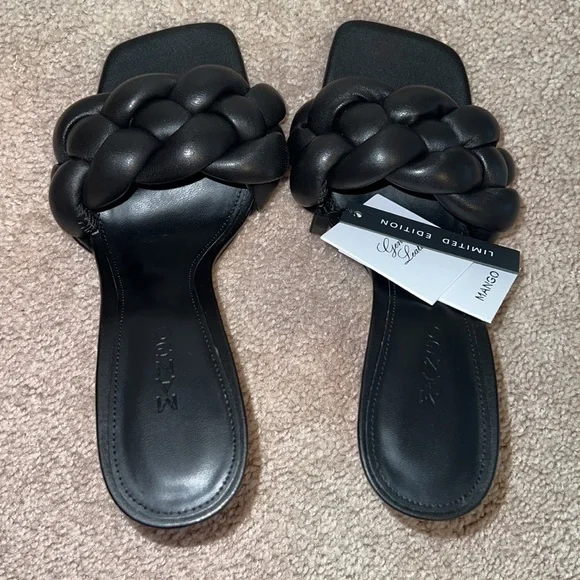 Mango leather braided design knotty mule sandals - Picture 3 of 5